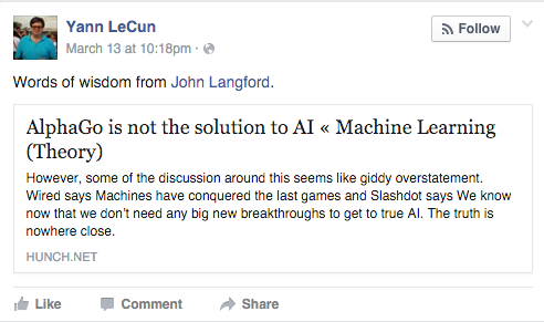 Facebook Nerd Throws Heavy Shade At Google Over AlphaGo Victories