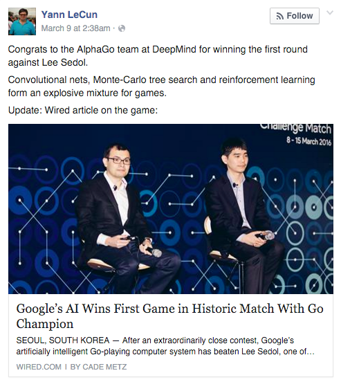 Facebook Nerd Throws Heavy Shade At Google Over AlphaGo Victories