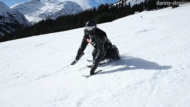 Goofball Covered In Skis Cruises Down A Mountain On Every Limb