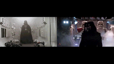 A Side-By-Side Shot Comparison Of The Force Awakens and The Original Star Wars