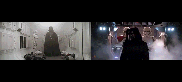 A Side-By-Side Shot Comparison Of The Force Awakens and The Original Star Wars