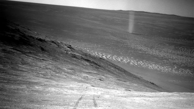 The Opportunity Rover Spotted A Martian Dust Devil On Its Tail