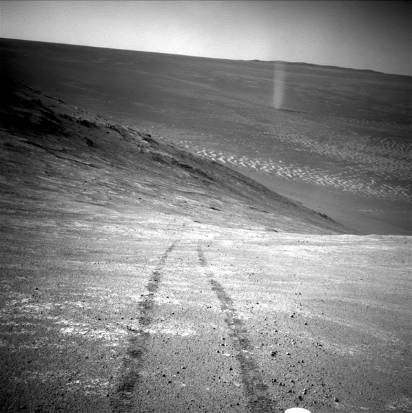 The Opportunity Rover Spotted A Martian Dust Devil On Its Tail