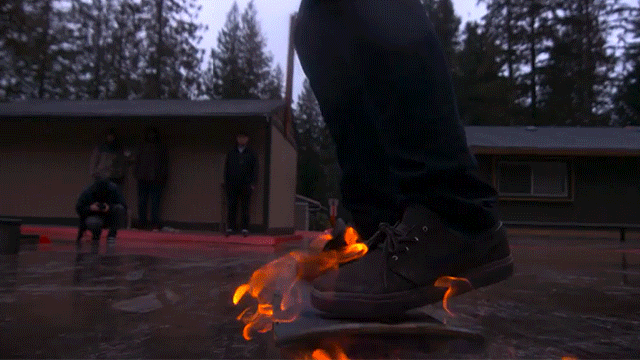 Watch Daredevils Land Skate Tricks In Slow Motion, While Their Boards Are On Fire