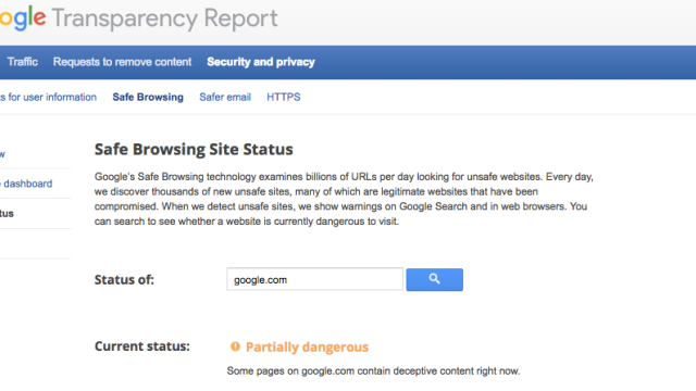 Google Warns Users About A Dangerous Website Called Google.com