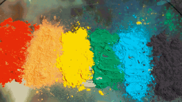 Paint Powder On A Drum Becomes An Explosive Rainbow With Every Hit