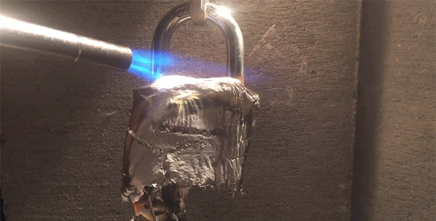 Melting A Lock With A Torch Is A Great Way To Break It Open