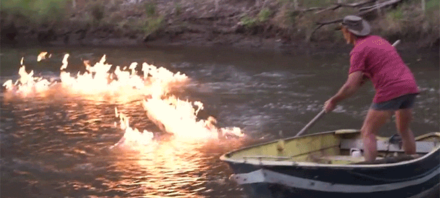 Watch A Queensland River Catch On Fire Because Of Fracking