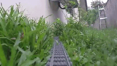 Seeing The First Person View Of A Lego Toy Train Riding Around On A Track Is Surprisingly Fun