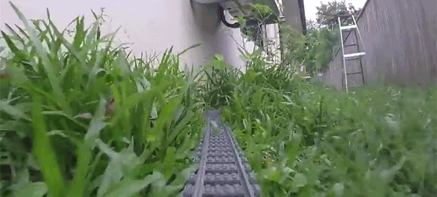Seeing The First Person View Of A Lego Toy Train Riding Around On A Track Is Surprisingly Fun