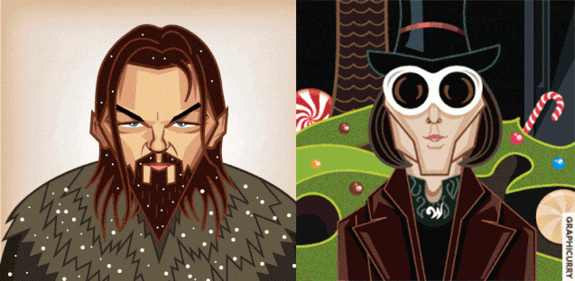 Awesome Animated GIFs Show The Famous Characters Actors Play In Their Careers