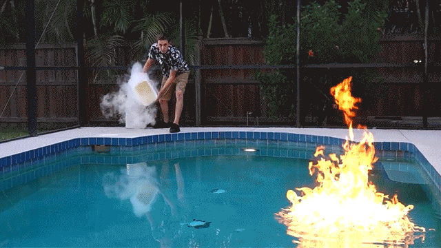 Can Liquid Nitrogen Put Out An On-Fire Swimming Pool?