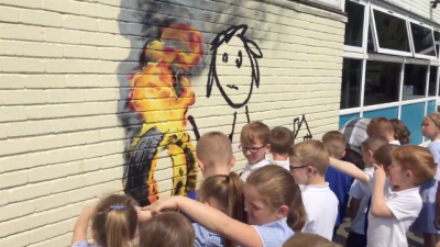 British School Names A House After Banksy, Banksy Gives Them A Mural