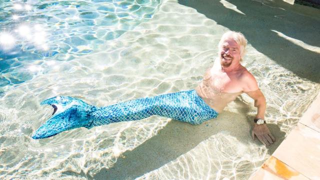 Here Is Richard Branson Dressed As A Mermaid