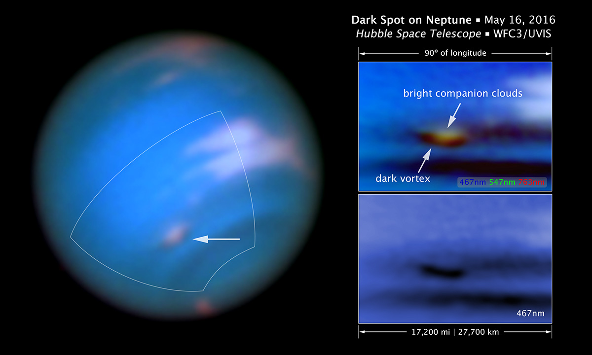A Mysterious Dark Vortex Just Appeared Over Neptune