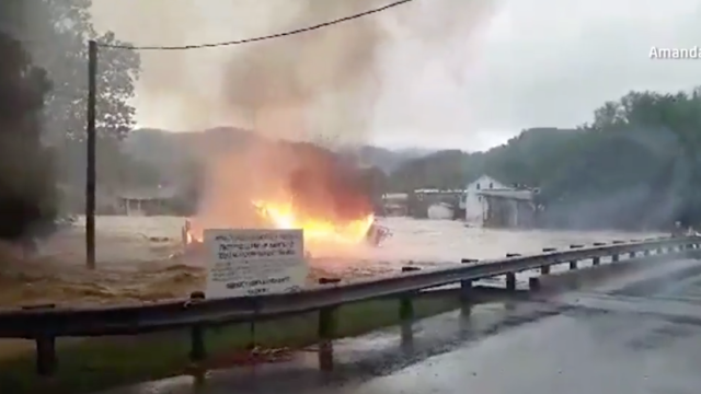 Flooding In West Virginia Is So Bad A Burning House Floated Down A Creek 