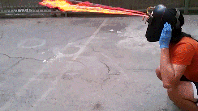 Terrifying Helmet Doubles As Flamethrower
