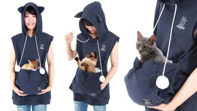 Embrace Your Inner Crazy Cat Person With This Kitty-Carrying Hoodie