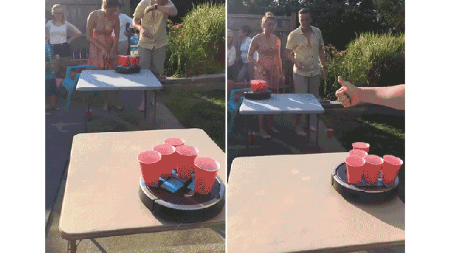 Adding Rolling Roombas To Beer Pong Looks Crazy Fun