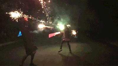 Watch These Dudes Deflect Roman Candle Firework Blasts With A Lightsabre