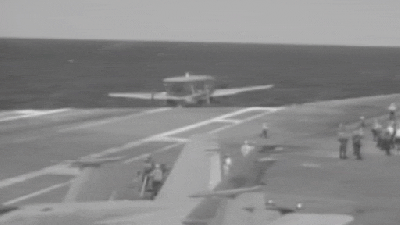 Watch A Plane Almost Fall Off An Aircraft Carrier After A Cable Suddenly Snaps