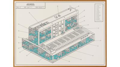 Gorgeous Minimoog Cutaway Poster Hides 28 Electronic Music Pioneers Inside It
