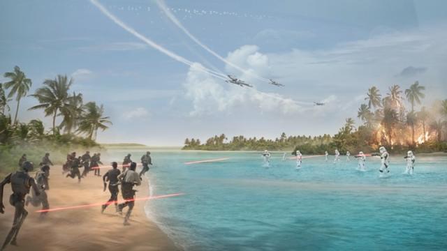 The First Poster For Rogue One: A Star Wars Story Shows A Battle In Paradise