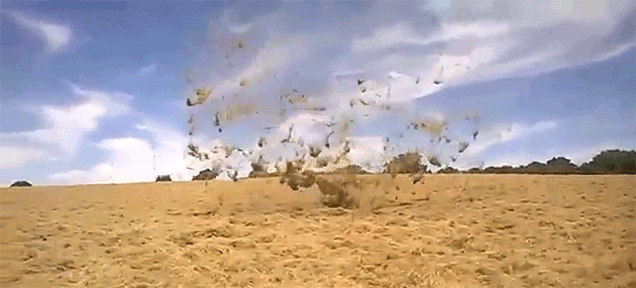 This Dust Devil Must Be Using Dark Magic To Float Things In The Air