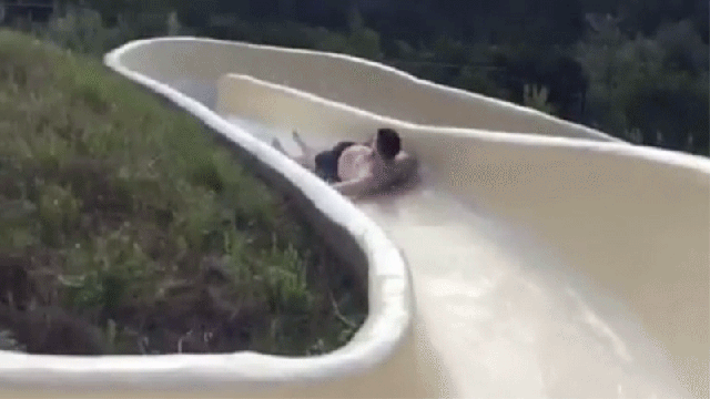 This Guy Fell Off A Waterslide And Down A Rocky Cliff But He’s Fine, Everything Is Fine