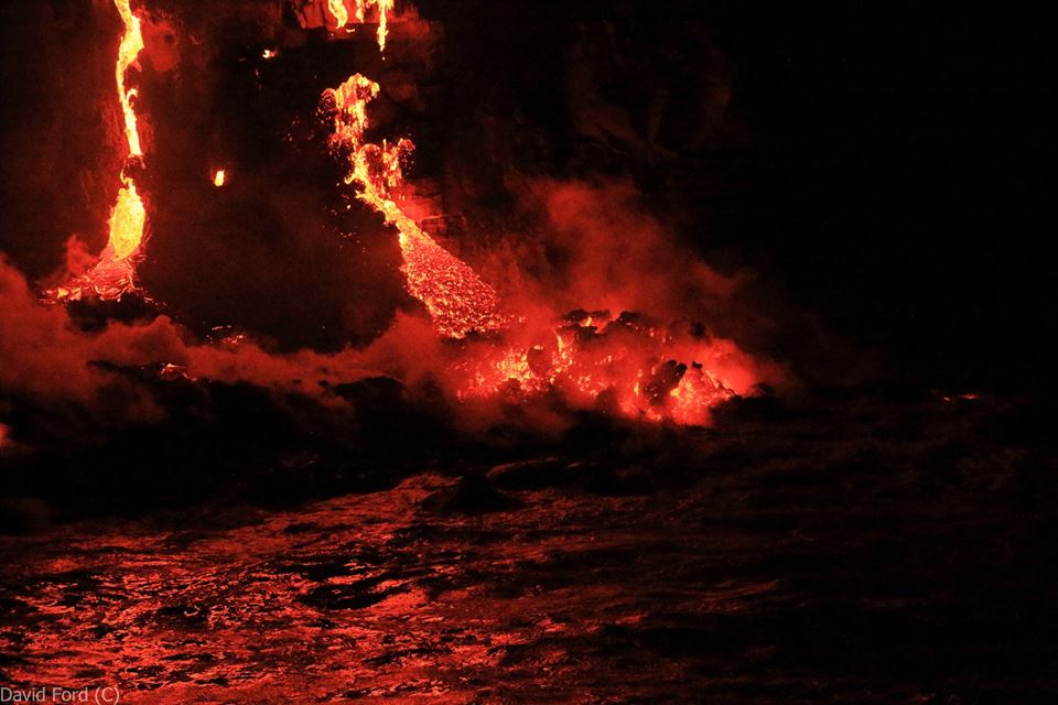 Lava Spilling Over A Cliff Looks Like Hot Candy