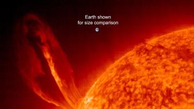 What A Giant Solar Flare Would Look Like Next To Earth