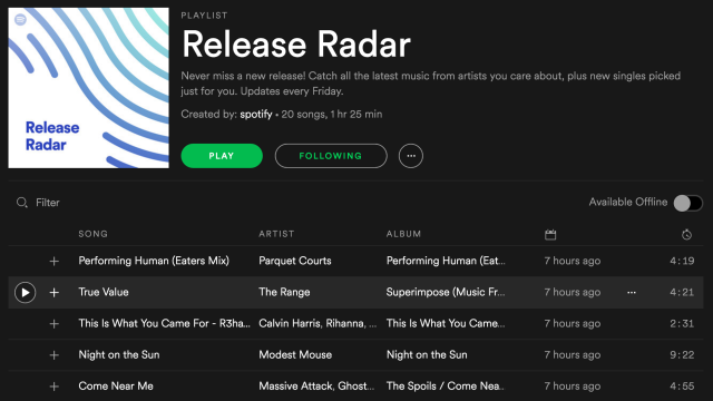 Spotify Uses Its ‘Discover Weekly’ Magic To Help You Find New Releases
