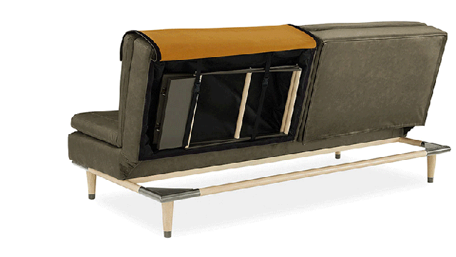Space-Saving Sofa Bed Features Extra Furniture Hidden Inside
