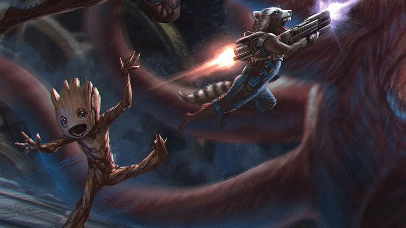 The Guardians Of The Galaxy Battle A Giant Space Monster In New Sequel Concept Art