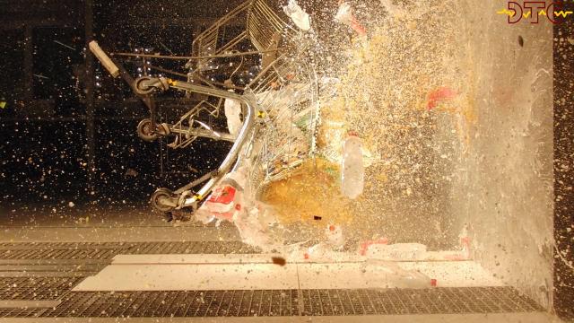 What Happens When A Shopping Cart Hits A Wall At 117.8km/h