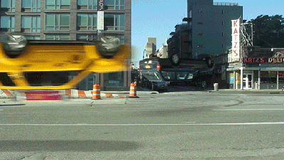 Here’s A Bunch Of Upside Down Flying Cars Driving Down The Road