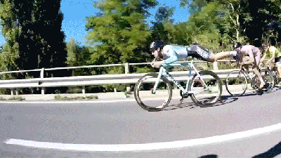Cyclist Goes Full Superman, Beats Everyone