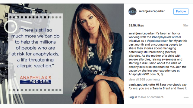 Sarah Jessica Parker Cuts Ties With EpiPen Makers After Price Gouging Controversy