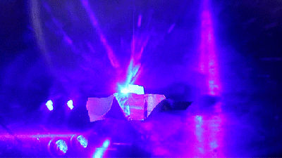 Watch A Powerful Laser Beam Push A Piece Of Foil Forward