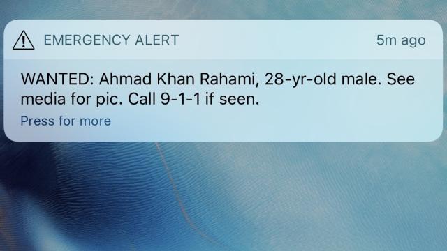 Man Wanted Over NYC Bombing Identified In City-Wide Phone Alert