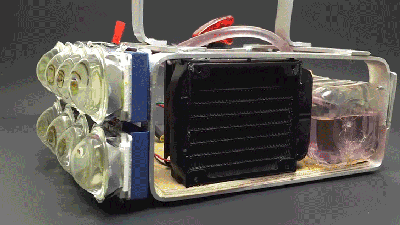 Guy Builds A Water-Cooled 72,000-Lumen Torch And Boy Is It Bright