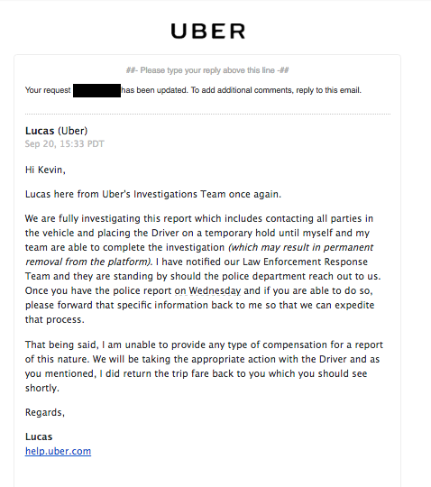 Man Claims Uber Laughed At Him When He Tried To Report Sexual Assault 