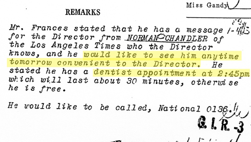 Newly Released FBI File Shows LA Times Publisher During WWII Was Buddies With Nazis