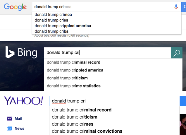 Donald Trump Casually Accuses Google Of Suppressing Negative Clinton News