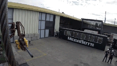 Watch A Giant Fighting Robot Get Beat Up By A Wrecking Ball