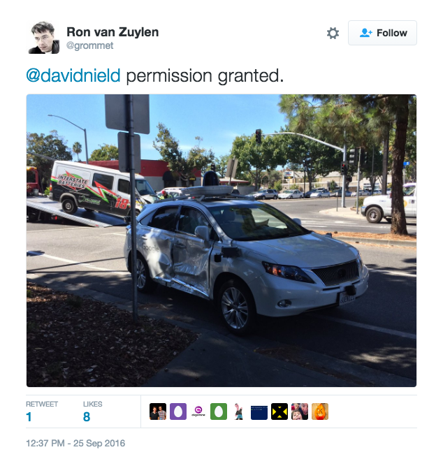 Google’s Self-Driving Car Crash Sends Operator To Hospital