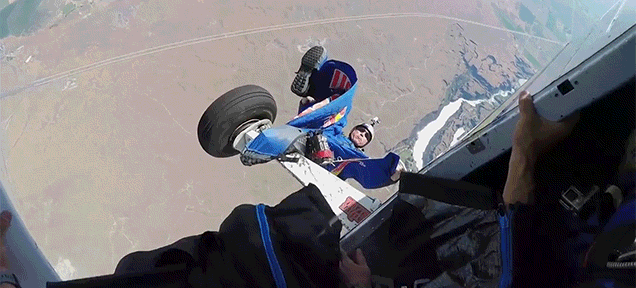 Video Shows A Dude In A Wingsuit Getting Caught On An Aeroplane