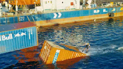 Wakeboarding On Cargo Containers Is Terrifying To Watch