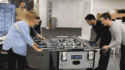 Spinning Is The Only Strategy When You Play Foosball With Power Drills