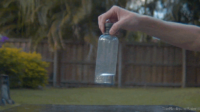 Flipping A Water Bottle Filled With Mercury In Slow Motion Is What’s Cool Now
